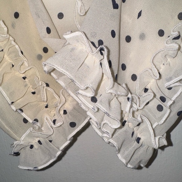 NWOT Koché Paris White Polka Dot Ruffle Small Blouse - Picture 8 of 11